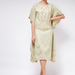Pannkh Green Kaftan Midi Dress-image-48