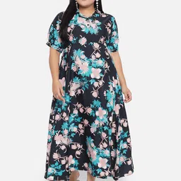 Indietoga Plus Size Floral Printed Maxi Dress-picture-29