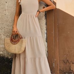 StyleCast Peach Shoulder Straps Maxi Dress-image-40