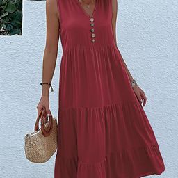 StyleCast Maroon V-Neck Maxi Dress-image-18