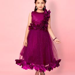 BAESD Girls Embellished Net Maxi Dress-picture-11