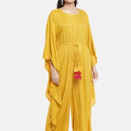 AKKRITI BY PANTALOONS Yellow & White Printed Basic Jumpsuit-picture-21