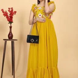 AKSHARAM Georgette Maxi Dress-image-86