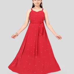 BAESD Girls Sequinned Embellished Georgette Maxi Dress-image-16