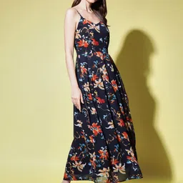 Slenor Floral Print Georgette Maxi Dress-image-33