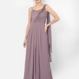 Eavan Lavender Embellished Georgette Maxi Dress-image-31