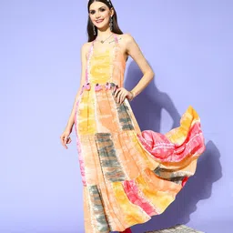 KALINI Tie and Dyed Halter Neck Maxi Dress-image-70