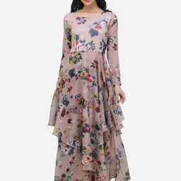 SCORPIUS Floral Print Chiffon Maxi Dress-image-33