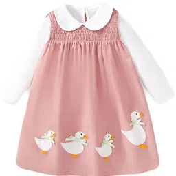 StyleCast Girls Pink Smocked Cotton A-line Midi Dress-image-51