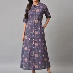 W Floral Shirt Maxi Dress-picture-29