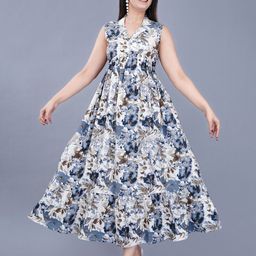Mintmarie Wome Floral Print Empire Maxi Dress-image-59