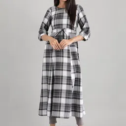 AURELIA Black Checked Empire Midi Dress-9