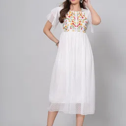HIGHLIGHT FASHION EXPORT Floral Chiffon Empire Midi Dress-image-80