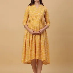 CRAFIQA Pure Cotton Maternity  Midi Nightdress-picture-31