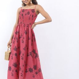 KETCH Floral Printed Smocked Maxi Dress-picture-33