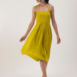 DressBerry Halter Neck Fit & Flare Midi Dress-image-10