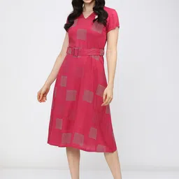Vishudh Pink Midi Dress-54