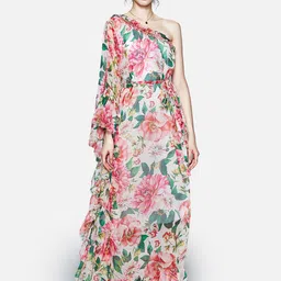 JC Collection Women Multicoloured Floral One Shoulder Maxi Dress-37