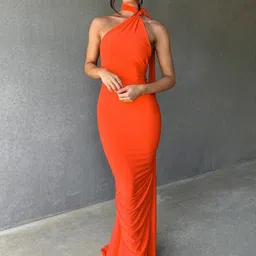 StyleCast x Revolte Tie-Up Neck Maxi Bodycon Dress-picture-24