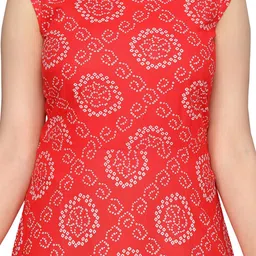 BAESD Bandhani Printed A-Line Maxi Dress image 3