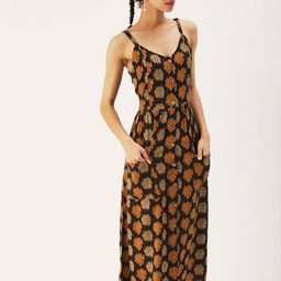 DressBerry Floral Printed A-Line Midi Dress-image-31
