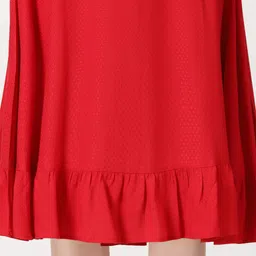Saffron Threads Self Design A-line Midi Dress image 3
