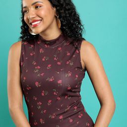 KETCH Mock Neck Floral Printed Bodycon Dress-image-33