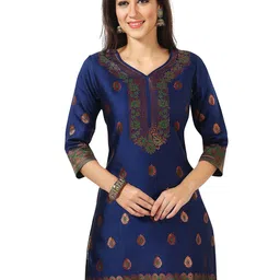 keshubaba Ethnic Motifs Woven Design V-Neck Kurti-10