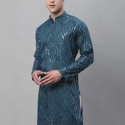 SOJANYA Sequinned Pure Cotton Straight Kurta-picture-45