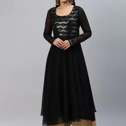Poshak Hub Women Yoke Design Georgette Kurta-image-36