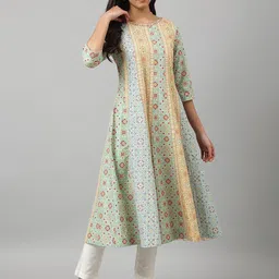 W Women Anarkali Cotton Kurta-image-13