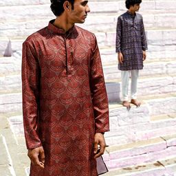 Be Desi Ethnic Motifs Printed Mandarin Collar Kurta-picture-25