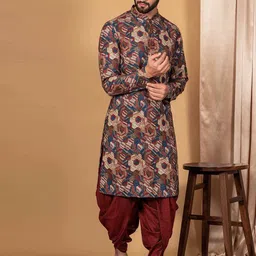 KISAH Ethnic Motifs Printed Mandarin Collar Straight Kurta-image-94
