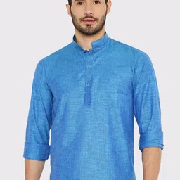 Maharaja Mandarin Collar Linen Straight Kurta-13