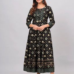 KALINI Ethnic Motifs Printed A-Line Ethnic Dress-picture-41