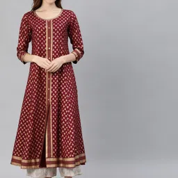 KALINI Ethnic Motifs Printed Anarkali Kurta-picture-15