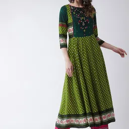 Pannkh Women Bandhani Printed Anarkali Kurta-picture-25