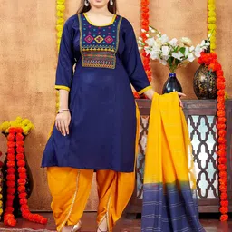 Aarika Girls Ethnic Motifs Embroidered Thread Work Anarkali Kurta-image-92