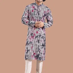 Vardha Men Floral Printed Handloom Pathani Kurta-picture-44