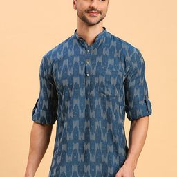 RAJUBHAI HARGOVINDAS Men Thread Work Quirky Handloom Pathani Kurta-picture-1