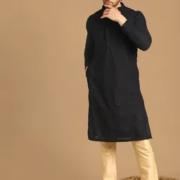 Manyavar Ethnic Motifs Embroidered Thread Work Kurta-image-85