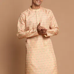 VASTRAMAY Men Pink Ethnic Motifs Printed Straight Kurta-picture-55