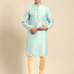 Amodh by Kisah Mandarin Collar Straight Cotton Kurta-16