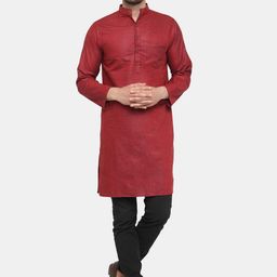 Sayesha Men Red Pure Cotton Kurta-image-65