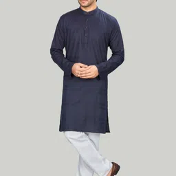 Authentics Men Striped Thread Work Pathani Kurta-37