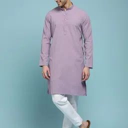 House of Chikankari Men Thread Work Pathani Kurta-image-90