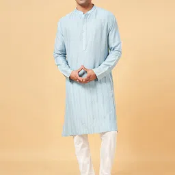 indus route by Pantaloons Striped Embroidered Thread Work Straight Kurta-image-64