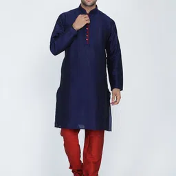 ROYAL KURTA Men Blue Thread Work Summer Sheers Kurta-picture-50