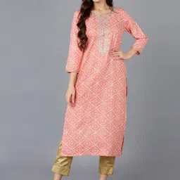 KALINI Bandhani Printed Thread Work Detailed Straight Kurta-picture-24