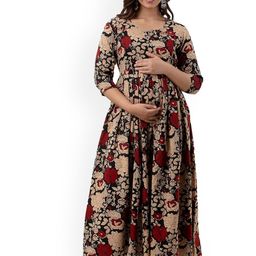 Charnest Floral Printed Pleated Maternity Anarkali Kurta-image-36